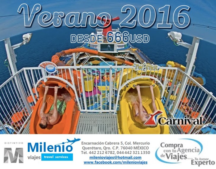 CARNIVAL CRUISES PROMO VERANO 2016